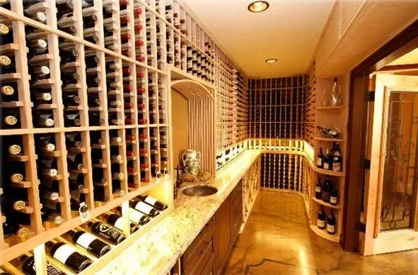 Custom built wine room by Plattner Builders
